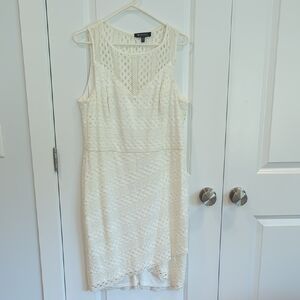 Guess Cream Sheath Dress with Asymmetrical Design